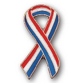 Stock Cutout Patriotic Ribbon Pin